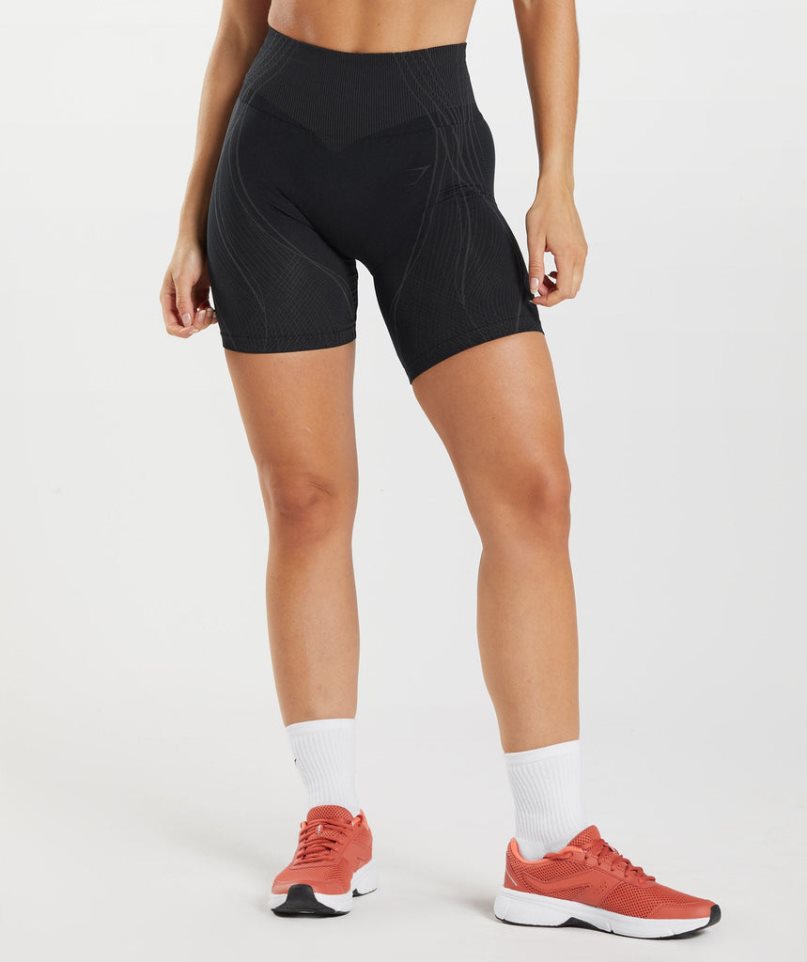 Women\'s Gymshark Apex Seamless Shorts Black | NZ 5WCZDA